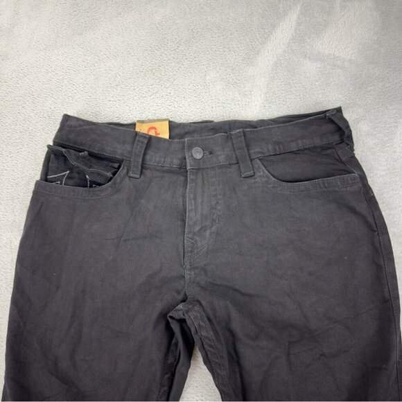 True Religion NWT Men's Size 36x30 Black Denim Relaxes Flared Jeans Zipper Fly - Picture 8 of 10